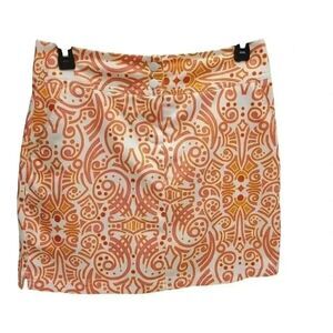 Adidas Women's White & Orange Floral Print Poly/Spandex Clima Cool Skort Athleti